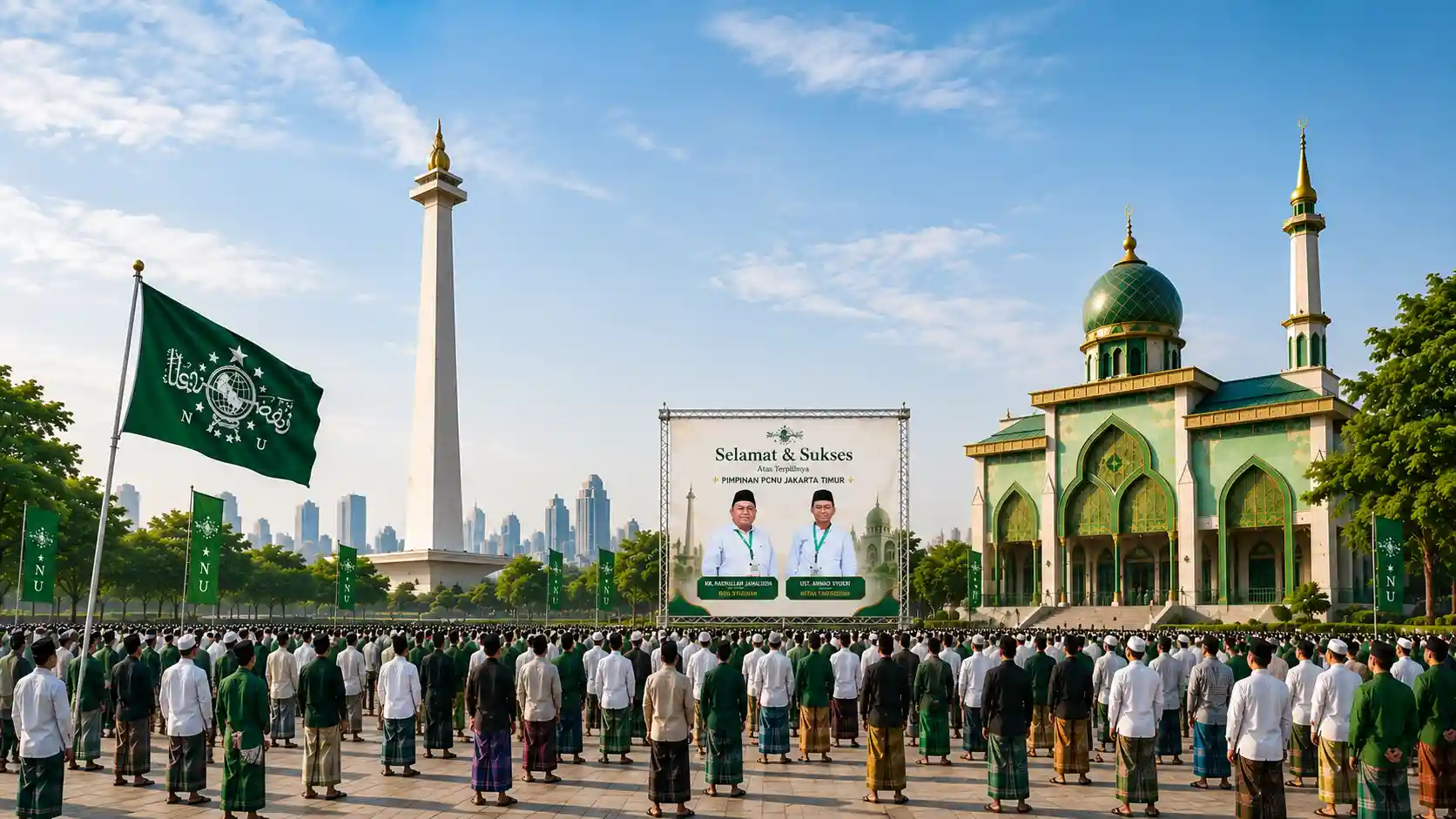 Kebersamaan pengurus dan warga PWNU Pengurus Wilayah Provinsi Jambi